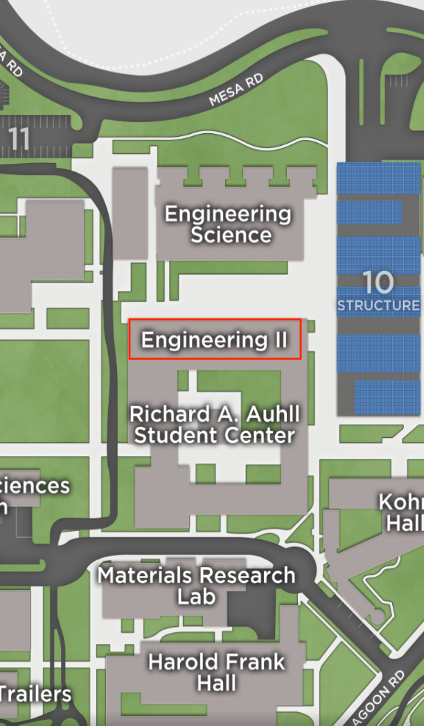 campus map with engineering building