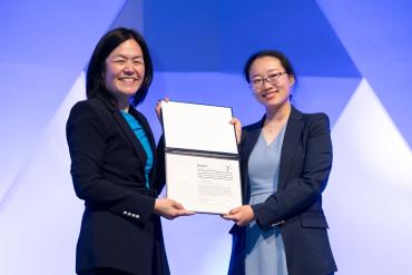 Yangying Zhu Accepting Award