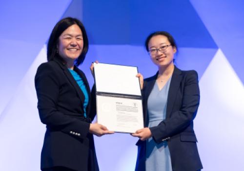 Yangying Zhu Accepting Award